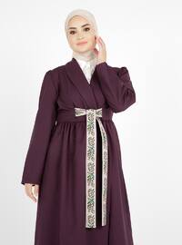 Purple - Unlined - Shawl Collar - Topcoat