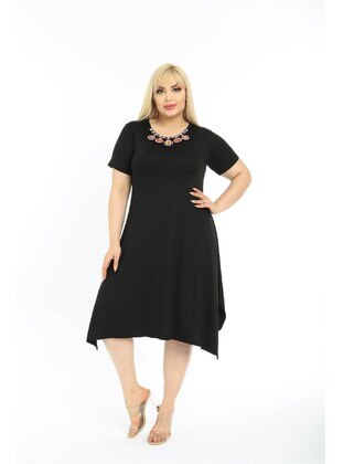 Black - Plus Size Dress - MJORA