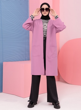Lilac - Unlined - Round Collar - Jacket - Tofisa