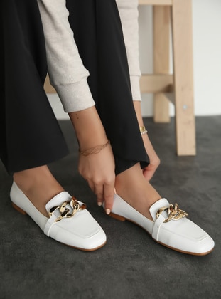 White - Flat - Flat Shoes - Zenneshoes
