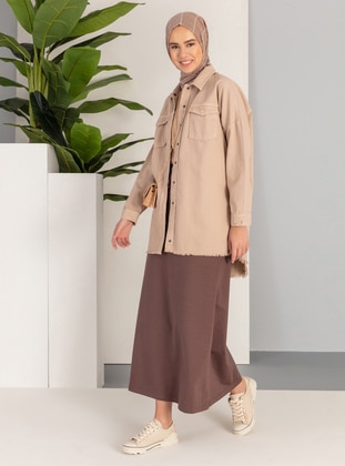 Brown - Unlined - Skirt - Bwest