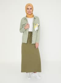 Olive Green - Unlined - Skirt