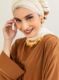 Cinnamon - Unlined - V neck Collar - Abaya