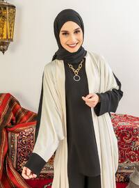 White - Black - Unlined - Abaya