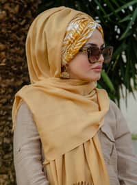Gold - Printed - Instant Scarf