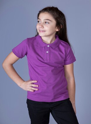 Polo - Unlined - Purple - Girls` T-Shirt - Toontoy