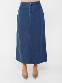 Navy Blue - Unlined - Plus Size Skirt