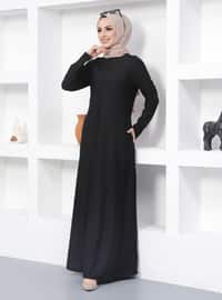 Pocket Detailed Dress Black