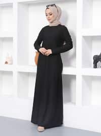 Pocket Detailed Dress Black