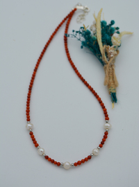Collier Corail et Perle Multicolore