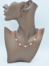 Collier Corail et Perle Multicolore