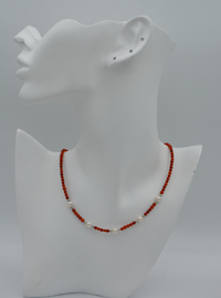 Collier Corail et Perle Multicolore