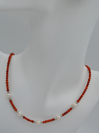 Collier Corail et Perle Multicolore