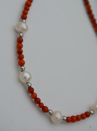 Collier Corail et Perle Multicolore