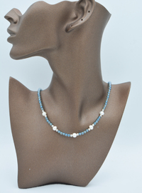 Crystal and Pearl Necklace Multi Color