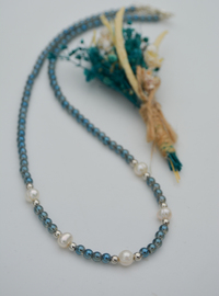 Crystal and Pearl Necklace Multi Color