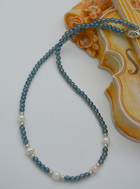 Crystal and Pearl Necklace Multi Color