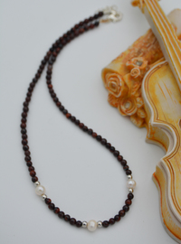 Tiger's Eye and Pearl Necklace Multi Color