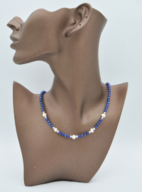 Lapis Lazuli & Pearl Necklace Multi Color