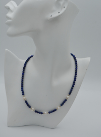 Lapis Lazuli & Pearl Necklace Multi Color