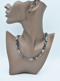 Hematite and Crystal Necklace Multi Color