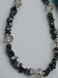 Hematite and Crystal Necklace Multi Color