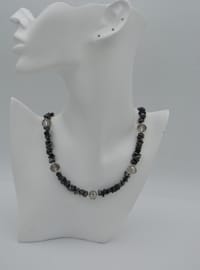 Hematite and Crystal Necklace Multi Color