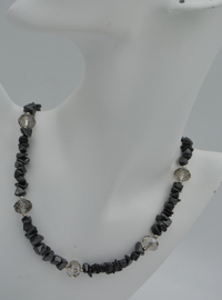 Hematite and Crystal Necklace Multi Color
