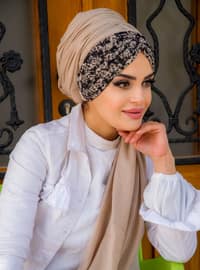 Floral Instant Practical Shawl Beige Instant Scarf