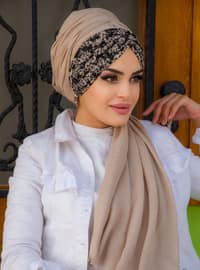 Floral Instant Practical Shawl Beige Instant Scarf