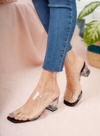 Black Transparent Women's Sheer High Heel Shoes Md1050 119 119