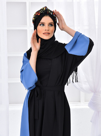 Unlined Indigo Black Abaya