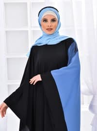 Garnished Abaya Black Indigo