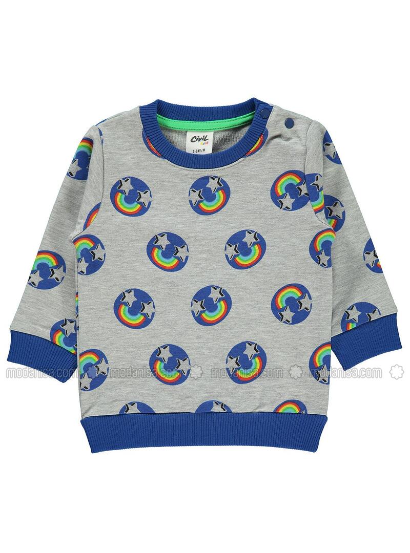 Baby Erkek Bebek Sweatshirt 6 18 Ay Gri Gri Baby