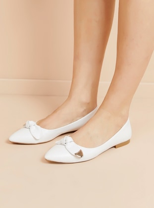 White - Flat - Flat Shoes - Shoestime