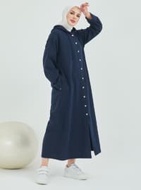 Navy Blue - Unlined - Topcoat - Topless