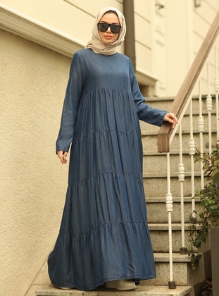 Dark Blue - Modest Dress - Neways