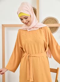 Pearl Modest Dress Mustard