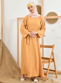 Pearl Modest Dress Mustard