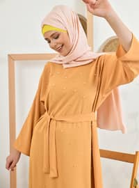 Pearl Modest Dress Mustard