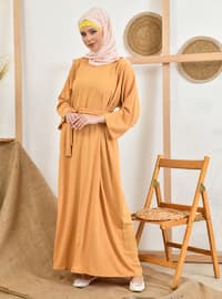 Pearl Modest Dress Mustard