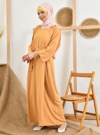 Pearl Modest Dress Mustard