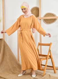 Pearl Modest Dress Mustard