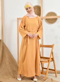 Pearl Modest Dress Mustard