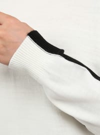 White - Ecru - Polo neck - Unlined - Knit Tunics