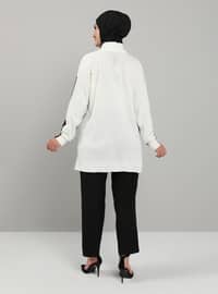 White - Ecru - Polo neck - Unlined - Knit Tunics