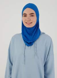 أزرق ملكي - من لون واحد - حجابات جاهزة