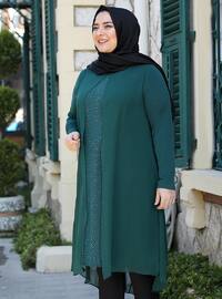 Efsun Hijab Evening Dresses Tunic Emerald
