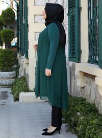 Efsun Hijab Evening Dresses Tunic Emerald