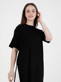 Tunic With Slit Detail Black